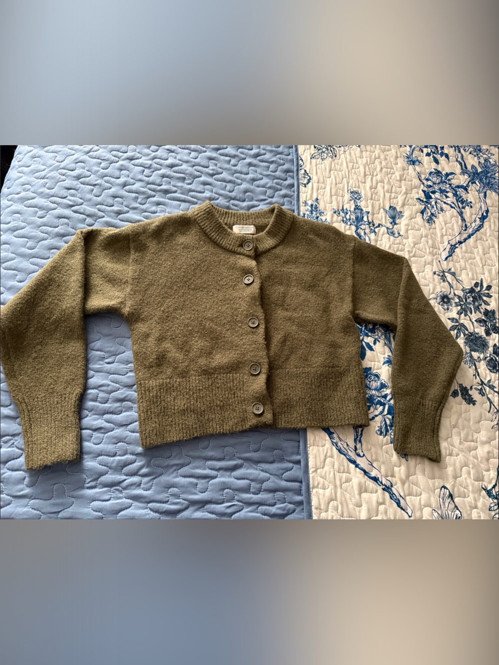 Primark Olive Cropped Button-Up Women's Cardigan